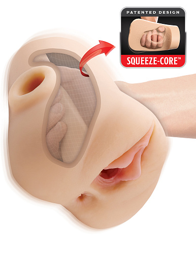 Мастурбатор вагина-анус с вибрацией Double Pounder