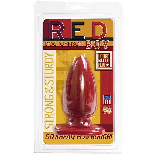Большая анальная пробка Doc Johnson Red Boy, диам. 6 см