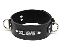 Ошейник со стразами SLAVE Давай попробуем Авторское, черный