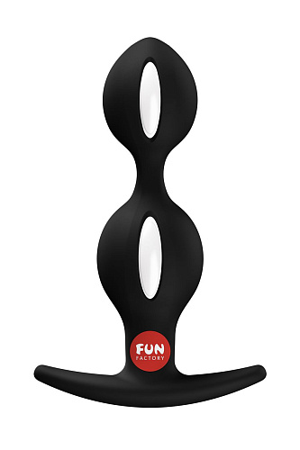 Анальные шарики со&nbsp;смещенным центром тяжести Fun Factory B&nbsp;Balls Duo, черные