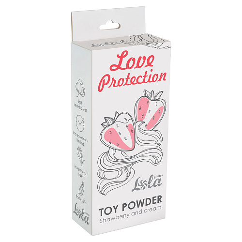 Пудра для секс-игрушек Lola Protection Клубника со сливками, 30 г