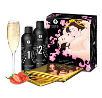 Гель для нуру массажа Shunga Клубника и шампанское, 2x225 мл
