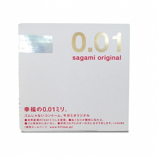 Ультратонкие полиуретановые презервативы Sagami Original 0.01, 1 шт