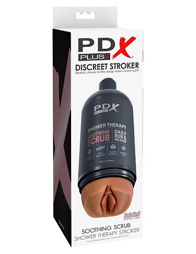 Реалистичный мастурбатор-вагина PDX Plus Shower Therapy Soothing Scrub, коричневый
