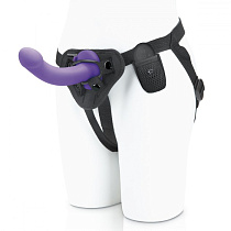 Страпон с вибрацией и ДУ Pegasus Curved Realistic Peg, фиолетовый