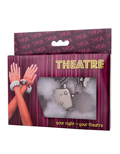 Металлические наручники с мехом Toyfa Theatre, белые