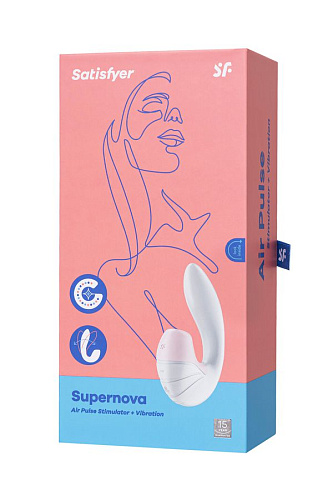 Вакуумный клиторальный стимулятор Satisfyer Supernova, белый