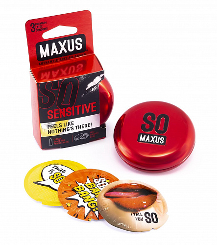 Тонкие презервативы Maxus SO Sensitive, 3 шт