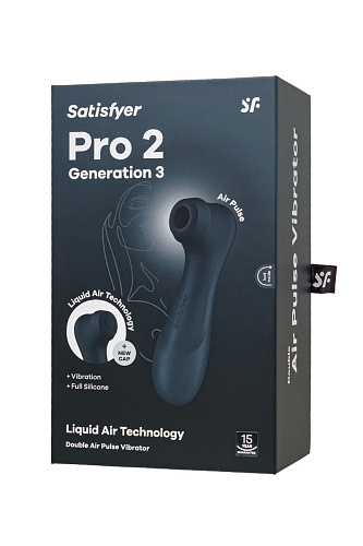 Вакуумный клиторальный стимулятор Satisfyer Pro 2 Generation 3, черный