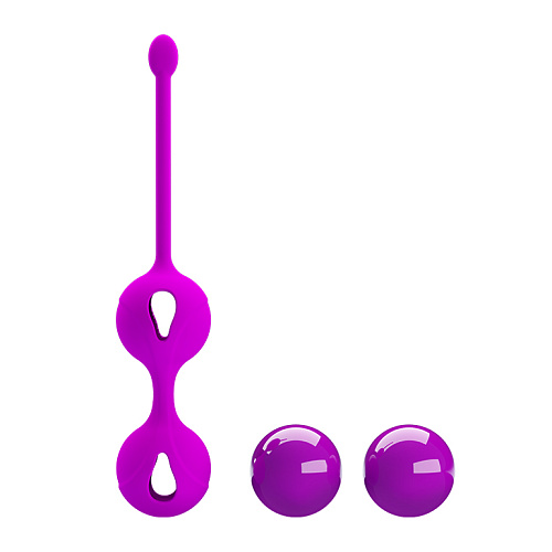 Вагинальные шарики со смещенным центром тяжести Pretty Love Kegel Tighten Up II, фиолетовые