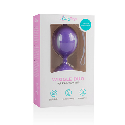 Вагинальные шарики со смещенным центром тяжести Easy Toys Wiggle Duo Kegel Ball, фиолетовые