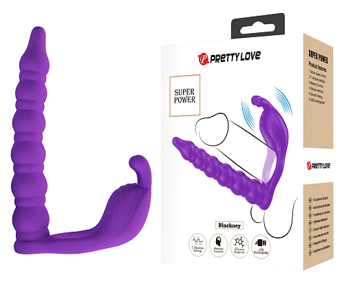 Вибронасадка для двойного проникновения Pretty Love Blackney, фиолетовая