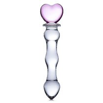 Стеклянный фаллоимитатор с основанием-сердечком (Glas)