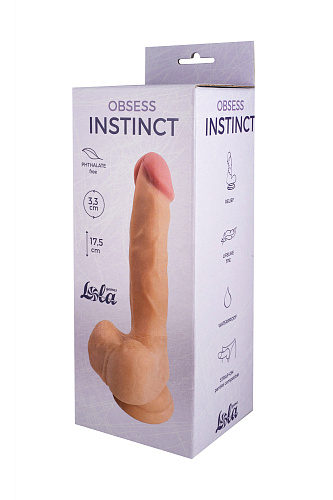 Фаллоимитатор на присоске Lola Games Instinct Obsess, 17.5 см, телесный