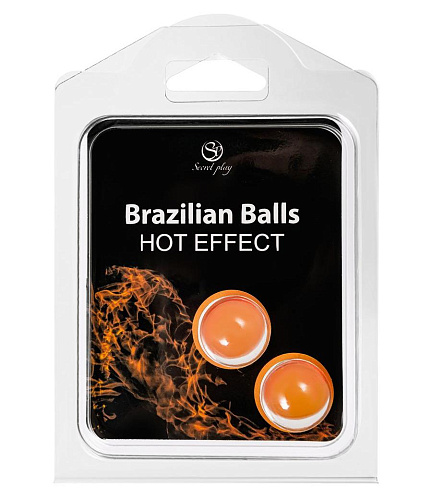 Массажное масло в шариках Secret Play Brazilian Balls с разогревающим эффектом, 2×4 г