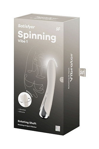 Вибратор для точки G с ротацией Satisfyer Spinning Vibe 1, бежевый