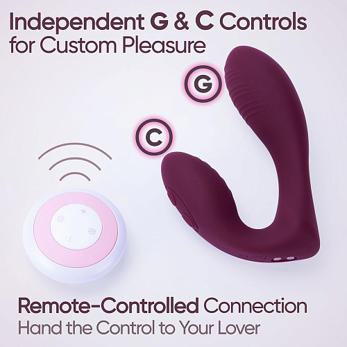 Двойной вибратор с&nbsp;ДУ&nbsp;Selove DuoFlex, фиолетовый