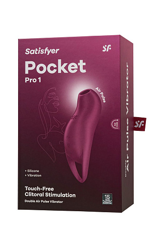 Вакуумный вибростимулятор Satisfyer Pocket Pro 1, бордовый