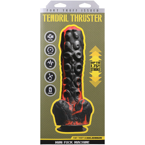 Компактная секс-машина на пульте Tendril Thruster, черно-красная