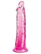 Прозрачный фаллоимитатор King Cock Clear 8, 20 см, розовый
