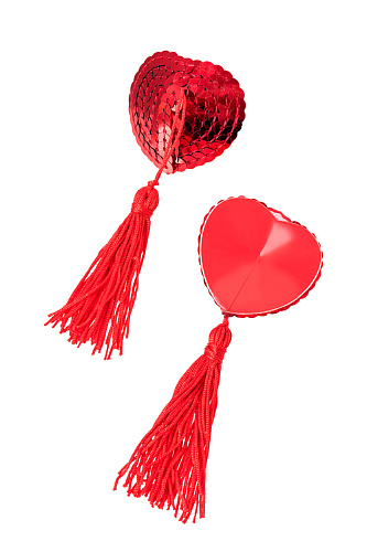 Пэстис Erolanta Cora, сердечки с кисточками, красный цвет