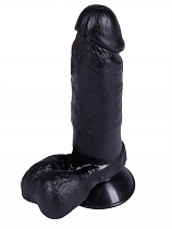 Реалистичный фаллоимитатор на присоске Джага-Джага 17 см, черный (форма 4)