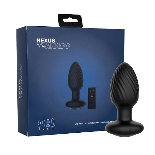 Анальная вибровтулка с вращением и ДУ Nexus Tornado Large