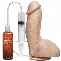 Реалистичный фаллоимитатор с семяизвержением на присоске 17 см Doc Johnson Squirting Cock, телесный