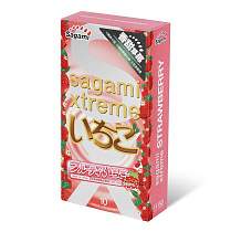Тонкие ароматизированные презервативы Sagami Xtreme Strawberry 10 шт