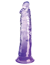 Прозрачный фаллоимитатор King Cock Clear 8, 20 см, фиолетовый