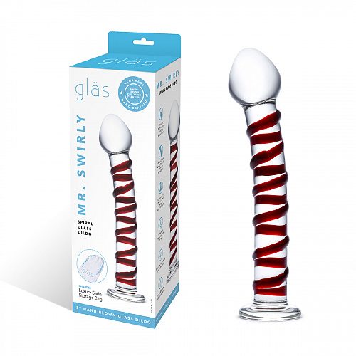 Фаллоимитатор Glas Mr. Swirly Spiral Glass Dildo, 20 см