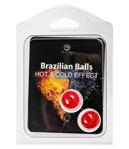 Массажное масло в шариках Secret Play Brazilian Balls с эффектом тепла и прохлады, 2×4 г