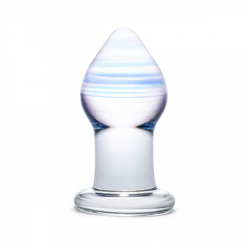 Большая стеклянная анальная пробка Glas Amethyst Rain Butt Plug, диам. 4 см