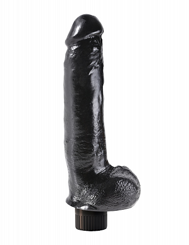 Большой фаллоимитатор с вибрацией на присоске Pipedream King Cock Vibrating Cock with Balls 9, 25 см, черный
