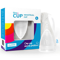 Менструальная чаша OneCUP Classic размер L, белая прозрачная