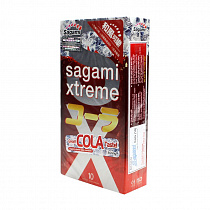 Тонкие ароматизированные презервативы с ароматом колы Sagami Xtreme Cola, 10 шт