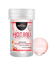 Масляный вагинальный лубрикант в виде шариков Hot Ball с ароматом клубники и шампанского