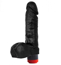 Реалистичный вибромассажер Lovetoy с мошонкой, 17.8 см, черный