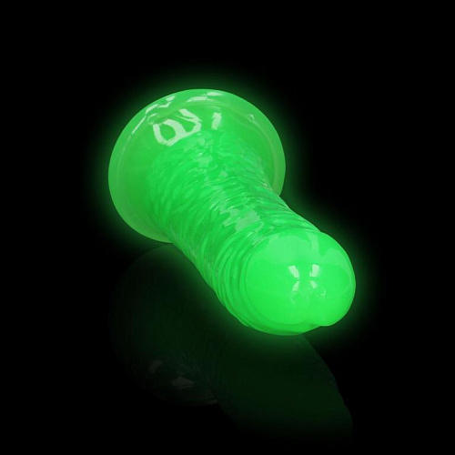 Светящийся в темноте фаллоимитатор на присоске Ouch! Glow in the Dark Slim, 20 см, зеленый