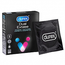 Рельефные презервативы с анестетиком Durex Dual Extase, 3 шт