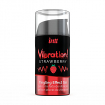 Жидкий вибратор Intt Vibration! Strawberry со вкусом клубники, 15 мл