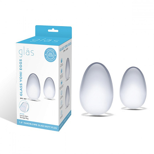 Большие стеклянные вагинальные шарики без сцепки Glas Yoni Eggs