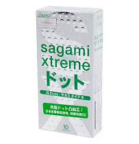 Тонкие цветные рельефные презервативы Sagami Xtreme Type E, 10 шт