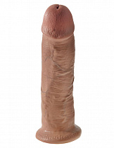 Большой фаллоимитатор на присоске Pipedream King Cock 10, 25 см, коричневый