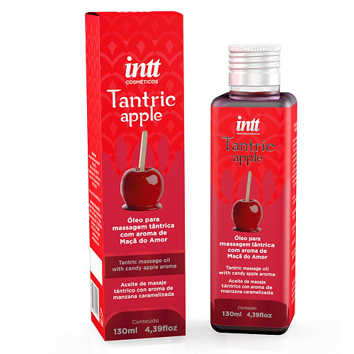 Тантрическое массажное масло Intt Tantric Apple с ароматом карамельного яблока, 130 мл