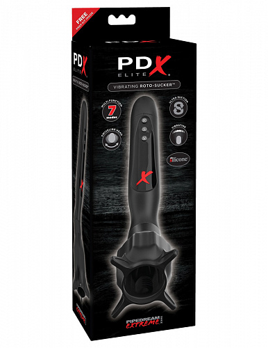 Вакуумный мастурбатор с вибрацией для головки пениса PDX ELITE Vibrating Roto-Sucker