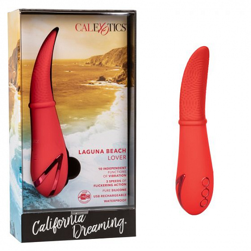 Мини-вибратор для клитора с мерцающим язычком California Dreaming Laguna Beach Lover, красный